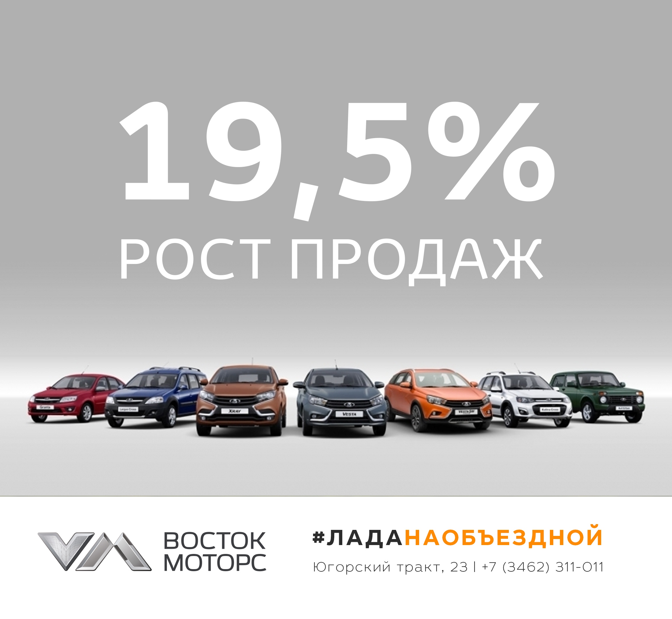 Рост продаж 19,5%